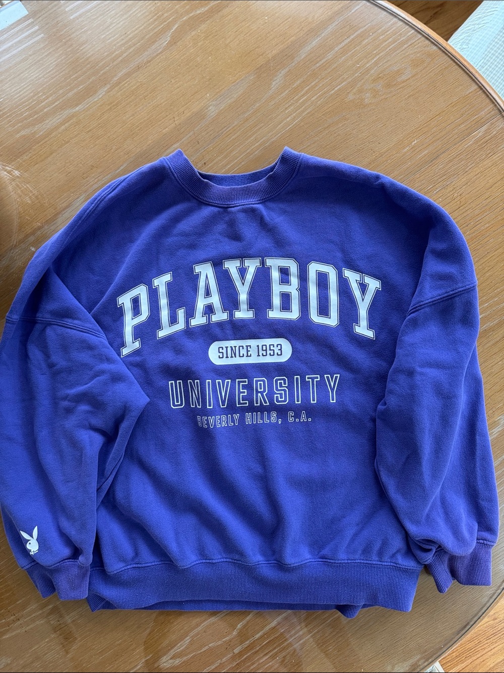 PLAYBOY by Pacsun Purple University Crewneck Sweatshirt
